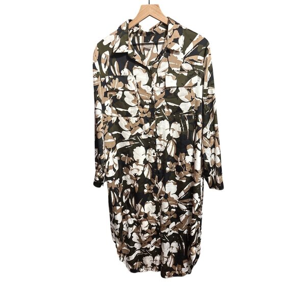 Chicos Womens Camouflage Print Button-Up Dress Size 12/14 - Picture 1 of 4